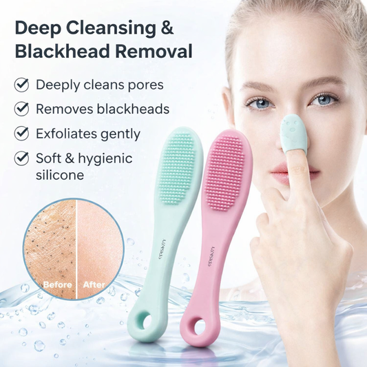 Mini Silicone Face Cleaner Black Head Remover Brush - Pack of 2