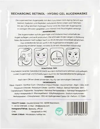 Eye Pad Mask - Recharging Retinol