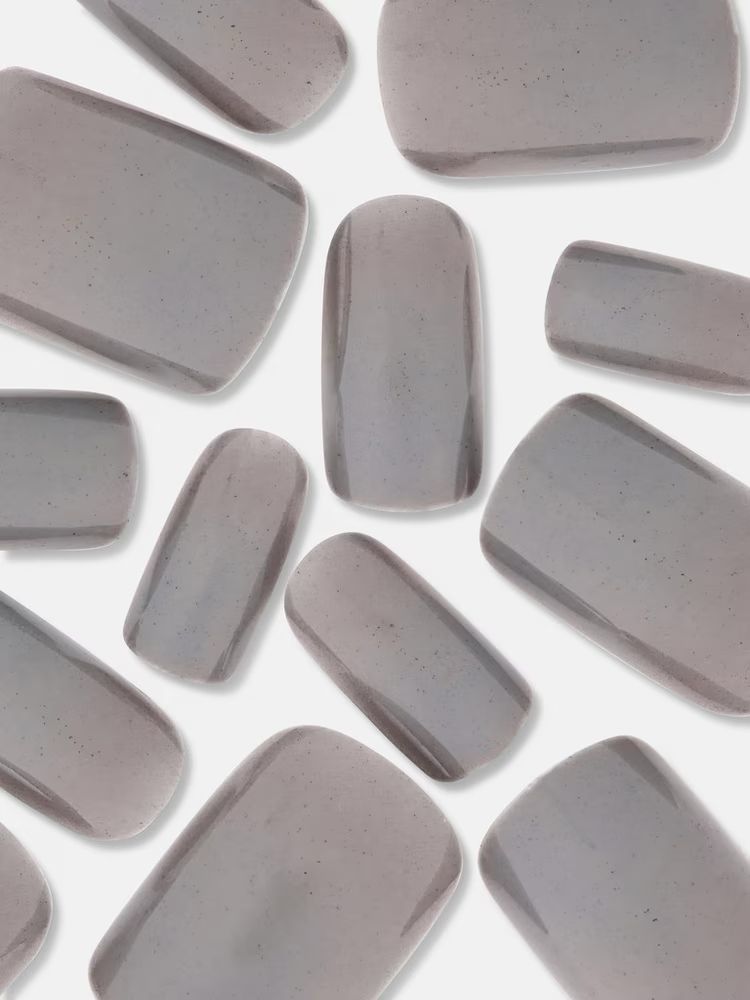 Square Gloss Nails - Grey