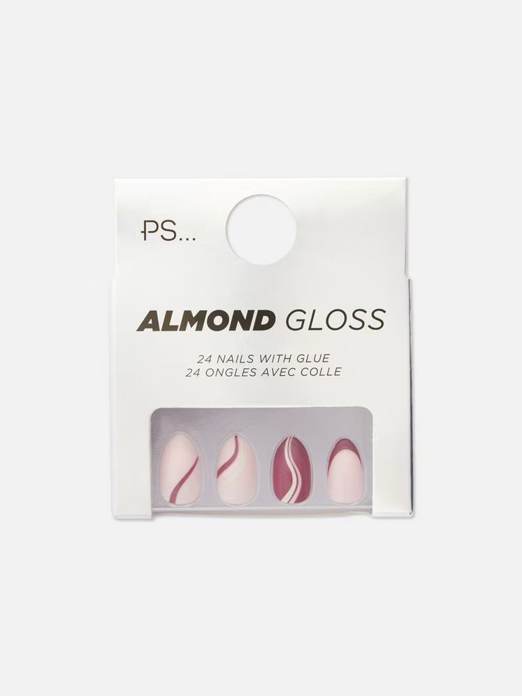 Almond Gloss Nails - Pink Design