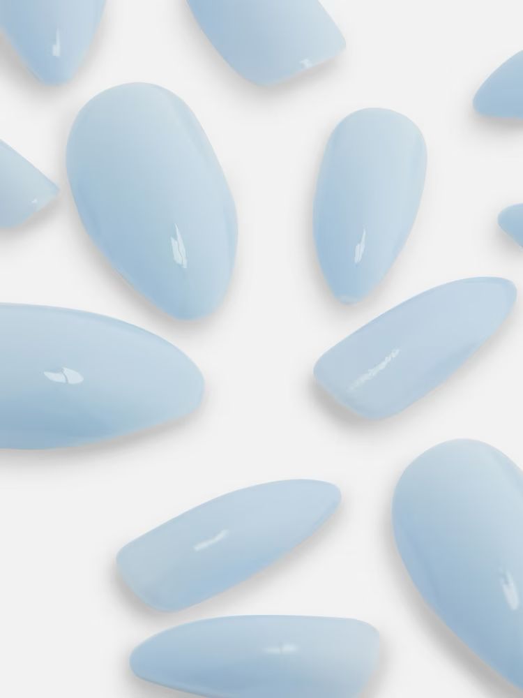 Pointed Gloss False Nails - Blue